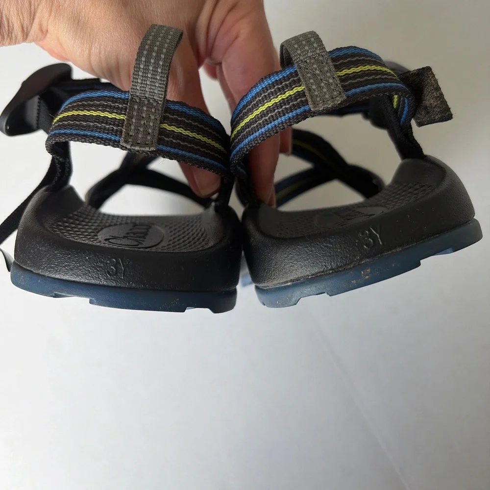Chaco Kids Z1 Ecotread Athletic Sandals Blue Yellow Striped Size 3Y J190021Y